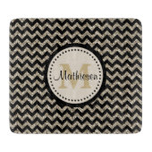 Silbernes GoldZickzack Imitat-Glitzer Schneidebrett (Vorderseite)