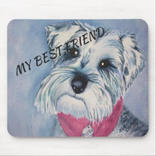 SILBERNES GRAU-BONBONSCHNAUZER MOUSEPAD