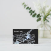 Silbernes Grau-E-Gitarren-Visitenkarte Visitenkarte (Stehend Vorderseite)