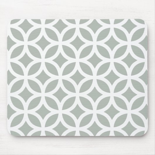 Silbernes Grau geometrisch Mousepad (Vorne)