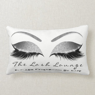 Silbernes Grau-Glitzer-weißes Make-up peitscht Lendenkissen