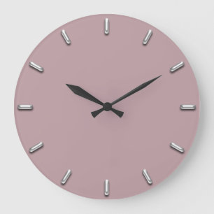 Silbernes Grau-Minimalismus-Auberginen-lila Große Wanduhr