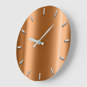 Silbernes Grau-Minimalismus-Honig-Korallen-Gold Große Wanduhr (Winkel)