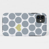 Silbernes Grau-Polka-Punkt-Glitzer-Herz iPhone Case-Mate iPhone Hülle (Rückseite (Horizontal))