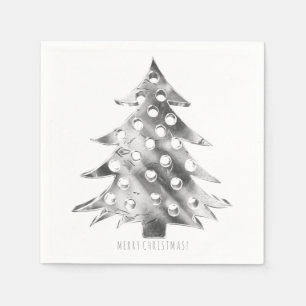 Silbernes Grau-Weihnachtsbaum-elegantes modernes Serviette