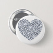 Silbernes Herz Button (Vorne & Hinten)