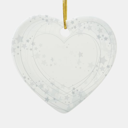 Silbernes Herz, Schmuckstück Keramikornament (Vorne)
