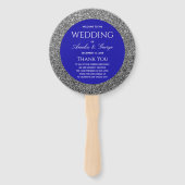 Silbernes Hochzeitsprogramm in Blau Fächer (Vorderseite)