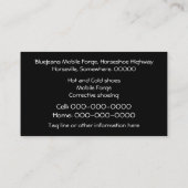 Silbernes Hufeisen auf schwarzem Denim Visitenkarte (Rückseite)