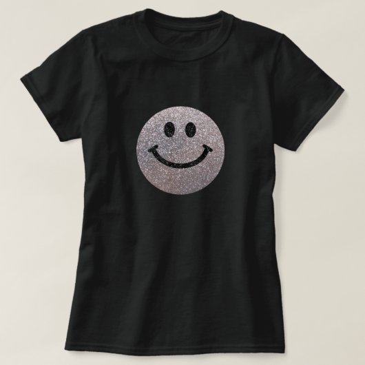 Silbernes Imitat-Glittergesicht T-Shirt (Design vorne)