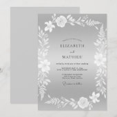 Silbernes Kranzhochzeit Einladung (Vorne/Hinten)