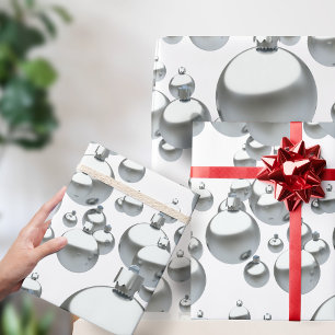 Silbernes Kugelmuster Weihnachtsverpackungspapier Geschenkpapier