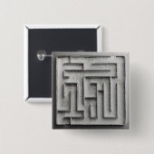 Silbernes Labyrinth Button (Vorne & Hinten)