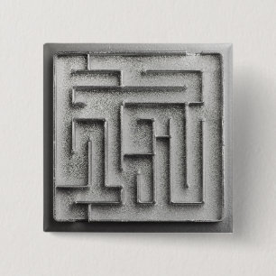 Silbernes Labyrinth Button