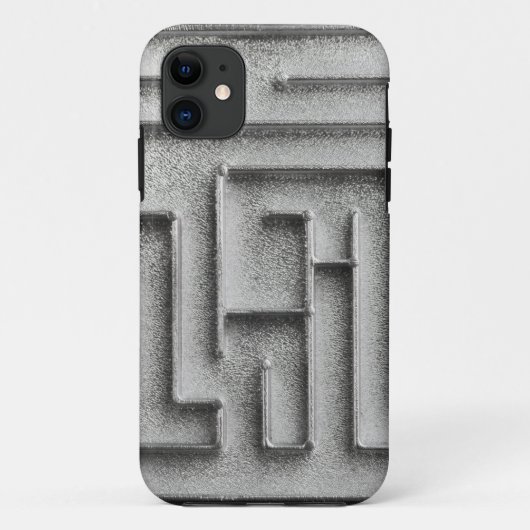Silbernes Labyrinth Case-Mate iPhone Hülle (Rückseite)