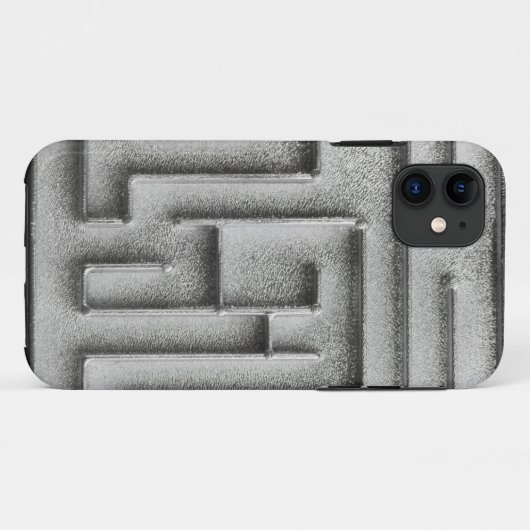 Silbernes Labyrinth Case-Mate iPhone Hülle (Rückseite (Horizontal))