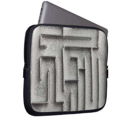 Silbernes Labyrinth Laptopschutzhülle (Vorne Rechts)