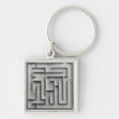 Silbernes Labyrinth Schlüsselanhänger (Vorne)