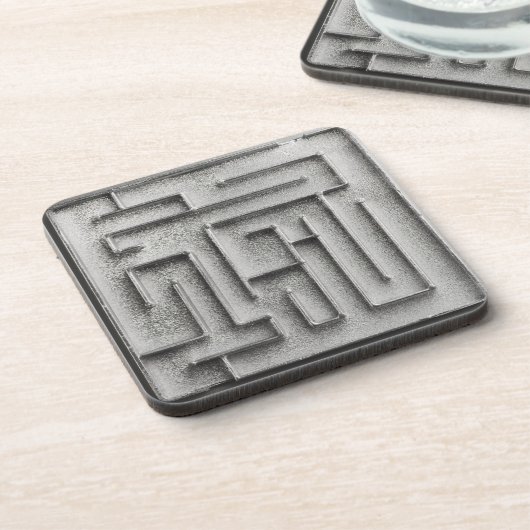 Silbernes Labyrinth Untersetzer (Linke Seite)