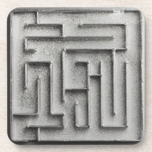 Silbernes Labyrinth Untersetzer (Vorderseite)