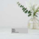 SILBERNES LEINEN-STRUKTURIERTE DÜNNE MINI VISITENKARTE (Stehend Vorderseite)