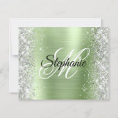 Silbernes Licht-Mint-Glamour-Monogramm 40. Geburts (Rückseite)