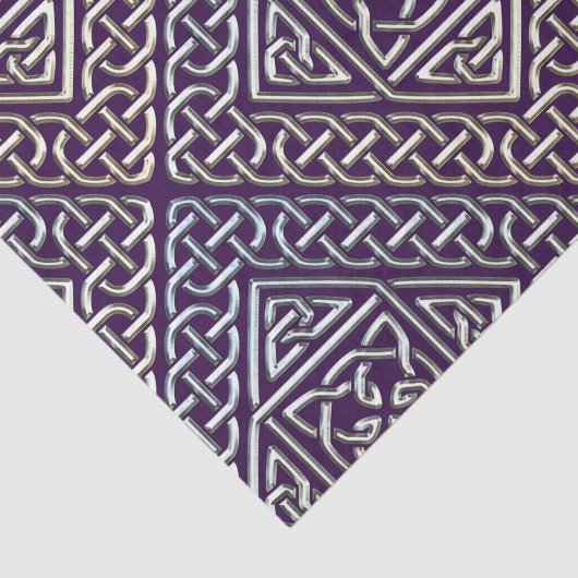 Silbernes lila Quadrat formt keltisches Seidenpapier (Ausschnitt)