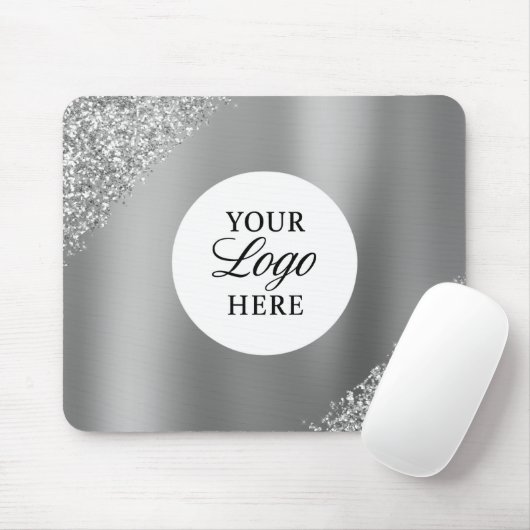 Silbernes Logo Business Professional Glitter Mousepad (Mit Mouse)