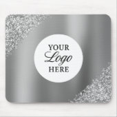 Silbernes Logo Business Professional Glitter Mousepad (Vorne)