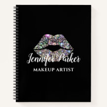 Silbernes MAKEUP ARTIST Logo Kuss Name