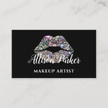 Silbernes MAKEUP ARTIST Logo Kuss Name