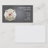 Silbernes maltesisches feuerbekämpfendes Kreuz Visitenkarte (Vorne/Hinten)