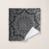 Silbernes Mandala-Handtuch-Set Badhandtuch Set (Waschlappen)