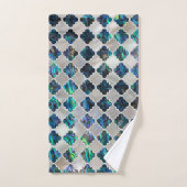 Silbernes marokkanisches Muster auf dem Perlmutt Badhandtuch Set (Handtuch)