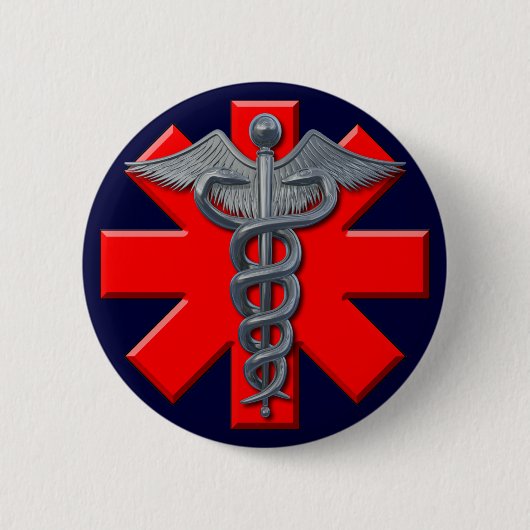 Silbernes medizinischer Beruf-Symbol Button (Vorderseite)