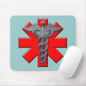 Silbernes medizinischer Beruf-Symbol Mousepad (Mit Mouse)