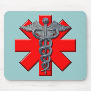 Silbernes medizinischer Beruf-Symbol Mousepad