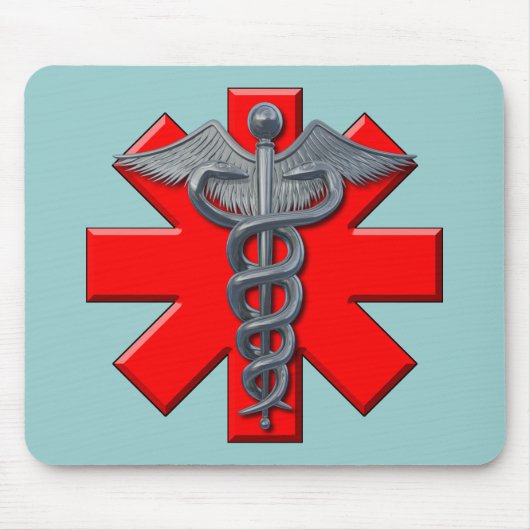 Silbernes medizinischer Beruf-Symbol Mousepad (Vorne)