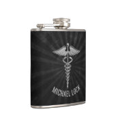 Silbernes medizinisches Symbol-personalisierte Flachmann (Rechts)