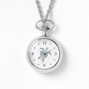 Silbernes Meeresschildkröte-Tier Armbanduhr