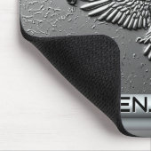 Silbernes Metalladler-Emblem mit tropfender Farbe Mousepad (Ecke)
