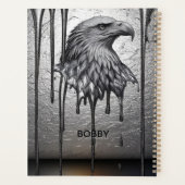 Silbernes Metalladler-Emblem mit tropfender Farbe Planer (Rückseite)