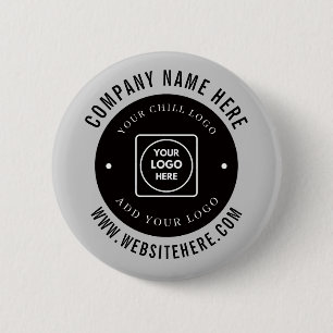 Silbernes Metallic-Logo Corporate Branding Des Button