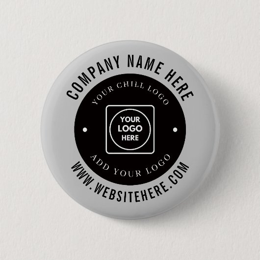 Silbernes Metallic-Logo Corporate Branding Des Button (Vorderseite)