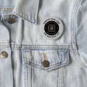 Silbernes Metallic-Logo Corporate Branding Des Button (Beispiel)