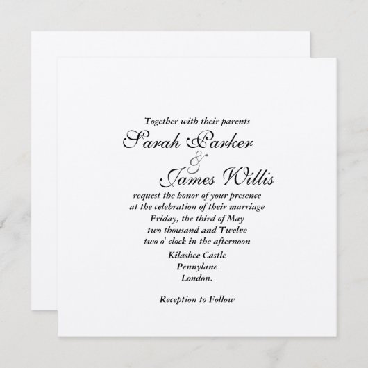 Silbernes metallisches - addieren Sie Ihr eigenes Einladung (Vorne/Hinten)