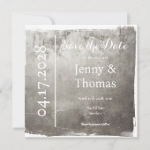 Silbernes Metallisches Elegantes Save-the-Date Save The Date (Vorderseite)