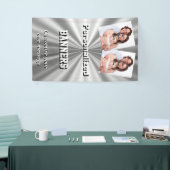 Silbernes metallisches Grau des Imitats Banner (Messeveranstaltung)