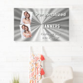 Silbernes metallisches graues minimales des banner (Insitu)