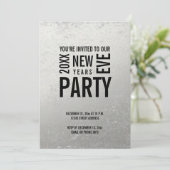 Silbernes modernes Silvester-Party laden ein Einladung (Stehend Vorderseite)